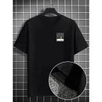 Rawea Fashion Erkek Dağ Grafikli Tişört, Yaz Için Büyük Beden Rahat T-Shirt - Siyah - M