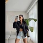 Rawea Fashion Kadın Siyah Bomber Mont – Oversize Rahat Kalıp, Fermuarlı Cepli, Günlük Kombinlere Uygun Hafif Kapitone Mont- Siyah - XL