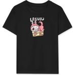 Rawea Fashion Kız Labubu Çocuk Baskılı T-Shirt - Siyah