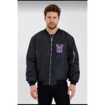 Rawea Fashion Wild One Baskılı Erkek Bomber Mont – Panter Desenli, Fermuarlı, Kapitone Astarlı Ceket - Siyah - XL