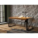 Raweyn Masif Ahşap Ofis Bilgisayar Masası 180*85*76 Cm-Siyah Metal Ayak- Game Desk - 200*85*7 cm