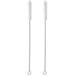 RawNori 2 İçme Saman Temizleme Fırçası UZUN - Paslanmaz Çelik İçecek Pipetleri için Kıl Temizleyici Cam Yıkama İçin Ağır Hizmet Fırçaları Silikon Metal Pipetler Çaydanlık Bacalı Mini Mikro Şişe