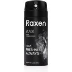 Raxen Erkek Deodorant Spreyi - Black Serisi - 150Ml - Etkili Ter Kokusu Önleyici - Alüminyumsuz Bırakmayan Formül - Gün Boyu Ferahlık Veren Erke