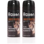 Raxen Erkek Deodorant Spreyi - Swiss Chocolate Serisi - 150ml - Etkili Ter Kokusu Önleyici - Alüminyumsuz ve Leke Bırakmayan Formül - Gün Boyu Ferahlık Veren Erkek Vücut Spreyi (2 paketi)