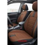 Raxon Cupra Neptune Series 2+1 Uyumlu Tay Tüyü Oto Koltuk Kılıfı - Premium Şık ve Konforlu Tasarım - Kahverengi - Siyah