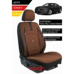 Raxon Ford Mustang 2019 ve Sonrası Için 2+1 Binek Araçlara Uyumlu Tay Tüyü Oto Koltuk Kılıfı - Kahverengi - Siyah