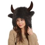 Raxove Manda Şapkası, Peluş Boynuz Şapkası, Gerçekçi Peluş Boynuzlu Manda Şapkası, Hayvan Cosplay Festival Temalı Parti Dış Mekan, Hayvan Şapkaları, Açık Hava Maceraları İçin Tüylü Kulak Şapkaları, Cadılar B