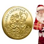 Raxove Noel Baba Noel Parası, Noel Baba Mücadelesi Parası | Koleksiyon Parası Noel Amblemi - Challenge Coin Noel Baba Rozeti, Mutlu Noeller Parası, Altın Kaplama Metal Koleksiyonluk Para, Noel