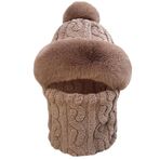 Raxove Sıcak Kapüşonlu Eşarp, Rüzgar Geçirmez Kapüşonlu Eşarp - Örme Kışlık Peluş Şapka Başlık,Kar Kış Havası İçin Sevimli Trendy Sıcak Kapüşonlu Eşarp ve Boyun Isıtıcı