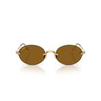 Ray-Ban A$AP Rocky RB3929 Kablolu Metal Koleksiyonu Oval Güneş Gözlüğü, Altın/Koyu Kahverengi Polarize, 54 mm