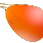 Ray-Ban-Aviator Büyük Metal Flaş Lensler RB3025-112/69-58 - Karışık solei Güneş gözlüğü - Mat Altın