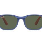 Ray-Ban Çocuklar için Rj9076s Dikdörtgen Güneş Gözlüğü, Şeffaf Mavi/Koyu Yeşil, 49 mm
