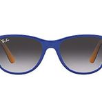 Ray-Ban Çocuklar için Rj9077s Kare Güneş Gözlüğü, Kauçuk üzerine Açık Mavi Sarı/Gri Gradyan Mavi, 49 mm