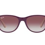 Ray-Ban Çocuklar için RJ9077S Kare Güneş Gözlüğü, Kauçuk üzerine Mor Bej/Gri Gradyan Menekşe, 49 mm