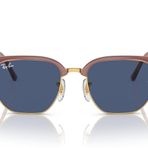 Ray-Ban Çocuklar için RJ9116S Yeni Clubmaster Kare Güneş Gözlüğü, Altın üzerine Opal Pembe/Koyu mavi, 47 mm