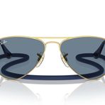 Ray-Ban Çocuklar İçin RJ9506S Metal Havacı Güneş Gözlüğü, Altın/Açık Mavi Aynalı, 52 mm