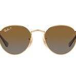 Ray-Ban Çocuklar için RJ9547S Metal Yuvarlak Güneş Gözlüğü, Altın/Gri Gradyan Kahverengi Polarize, 44 mm