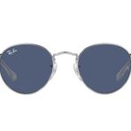 Ray-Ban Çocuklar için RJ9547S Metal Yuvarlak Güneş Gözlüğü, Gümüş/Koyu Mavi, 44 mm