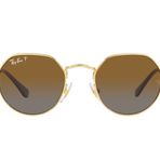 Ray-Ban Çocuklar İçin Rj9565s Jack Yuvarlak Güneş Gözlüğü, Altın/Gri Gradyan Kahverengi Polarize, 47 mm