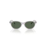 Ray-Ban Erkek Çocuk Rj9080s Oval Güneş Gözlüğü, Şeffaf Gri/Koyu Yeşil, 45 mm