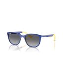 Ray-Ban Junior RJ 9078S 7132T3 48 Polarize Çocuk Kare Mavi Sarı Kemik Güneş Gözlüğü