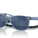 Ray-Ban Junior RJ9052S Yeni Wayfarer Güneş Gözlüğü, Opal Mavi/Mavi Aynalı Mavi, 47 mm
