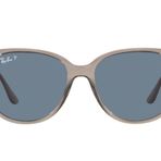 Ray-Ban Kadın Güneş Gözlüğü Havana Çerçeve, Gradyan Kahverengi Lensler, 54MM, Şeffaf Gri/Koyu Mavi Polarize, 54 mm