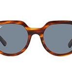Ray-Ban Kadın Rb4399 Gina Kare Güneş Gözlüğü, Çizgili Havana/Mavi, 53 mm