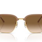 Ray-Ban Kadın Rb4416 Yeni Clubmaster Kare Güneş Gözlüğü, Altın/Kahverengi Gradyan üzerine Bej, 51 mm