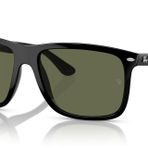 Ray-Ban Kadın RB4547 Erkek Arkadaşı İki Kare Güneş Gözlüğü, Siyah/Yeşil Polarize, 60 mm