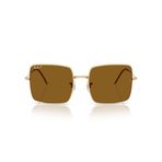 Ray-Ban Kadın RBR0104S Kare 1971 Ters Güneş Gözlüğü, Altın/Koyu Kahverengi Polarize, 56 mm