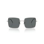 Ray-Ban Kadın RBR0104S Kare 1971 Ters Güneş Gözlüğü, Gümüş/Koyu Gri Polarize, 56 mm