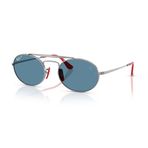 Ray-Ban RB 3775M F001S2 54 Scuderia Ferrari Unisex Polarize Oval Gri Metal Güneş Gözlüğü