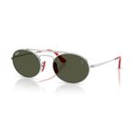 Ray-Ban RB 3775M F00731 54 Scuderia Ferrari Unisex Oval Gümüş Metal Güneş Gözlüğü