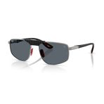 Ray-Ban RB 3776M F001R5 58 Scuderia Ferrari Unisex Geometrik Gri Metal Güneş Gözlüğü