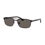 Ray-Ban Rb 3778 002B1 60 Unisex Geometrik Siyah Metal Güneş Gözlüğü