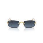 Ray-Ban RB 3928 001S2 54 A$AP ROCKY Unisex Dikdörtgen Gold Aynalı Metal Güneş Gözlüğü