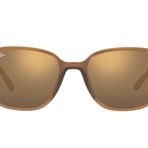 Ray-Ban RB2193 Leonard Kare Güneş Gözlüğü, Şeffaf Kahverengi/Açık Kahverengi Aynalı Altın, 51 mm