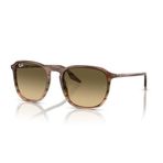 Ray-Ban Rb2203 Kare Güneş Gözlüğü, Çizgili Kahverengi Gradyan Yeşil/Vintage Kahverengi Gradyan Siyah, 52 mm