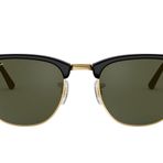 Ray-Ban RB3016 Clubmaster Kare Güneş Gözlüğü, Altın üzerine Siyah/G-15 Yeşil, 55 mm