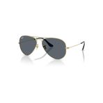 Ray-Ban RB3025 Aviator Unisex Güneş Gözlüğü, Pilot Çerçeve, Metal, Altın-Mavi, 58 Beden