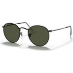 Ray-Ban Rb3447 919931 47 Güneş Gözlüğü Round Siyah Metal Çerçeve Yeşil Cam UV 400 Filtre - 47 Ekartman