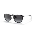 Ray-Ban Rb3539 Erika Metal Yuvarlak Güneş Gözlüğü, Siyah/Açık Gri Gradyan Koyu Gri, 54 mm