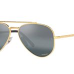 Ray-Ban Rb3625 Yeni Havacı Güneş Gözlüğü, Efsane Altın/Polarize Şeffaf Gradyan Koyu Mavi, 58 mm
