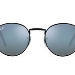 Ray-Ban Rb3637 Yeni Yuvarlak Güneş Gözlüğü, Siyah/Yeşil Aynalı Mavi, 53 mm