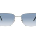 Ray-Ban Rb3717 Dikdörtgen Güneş Gözlüğü, Gümüş/Şeffaf Gradyan Mavi, 57 mm
