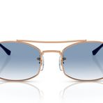 Ray-Ban Rb3719 Oval Güneş Gözlüğü, Gül Altın/Şeffaf Gradyan Mavi, 51 mm