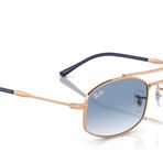Ray-Ban Rb3719 Oval Güneş Gözlüğü, Gül Altın/Şeffaf Gradyan Mavi, 54 mm