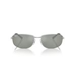 Ray-Ban Rb3732 Dikdörtgen Güneş Gözlüğü, Gümüş/Yeşil Aynalı Gümüş, 59 mm