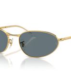 Ray-Ban Rb3734 Oval Güneş Gözlüğü, Altın/Koyu Mavi Polarize, 56 mm